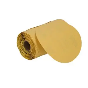 5 In. Gold Reserve No-Fil Paper PSA Disc Roll 220 Grit A296 Aluminum Oxide 100 Per Roll