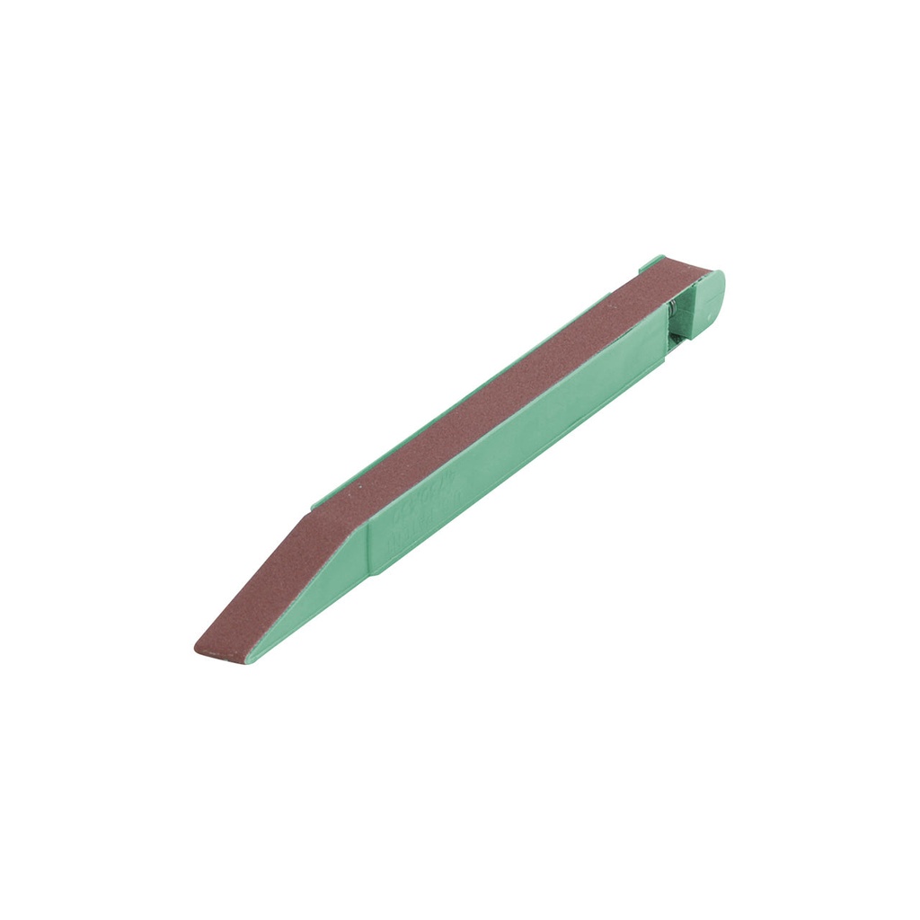 [107-3644] 1/2" Green Belt Stick with a 320 Grit Belt