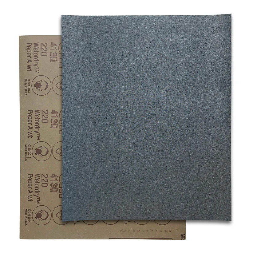 [109-8190] 3M™ Wetordry™ Silicon Carbide Sandpaper - 220 Grit  (Pkg. of 5)