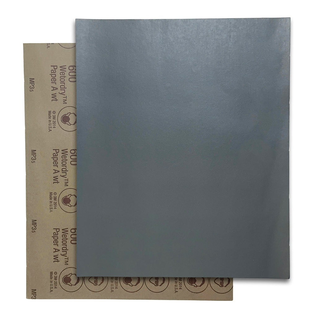 3M™ Wetordry™ Silicon Carbide Sandpaper - 600 Grit  (Pkg. of 5)