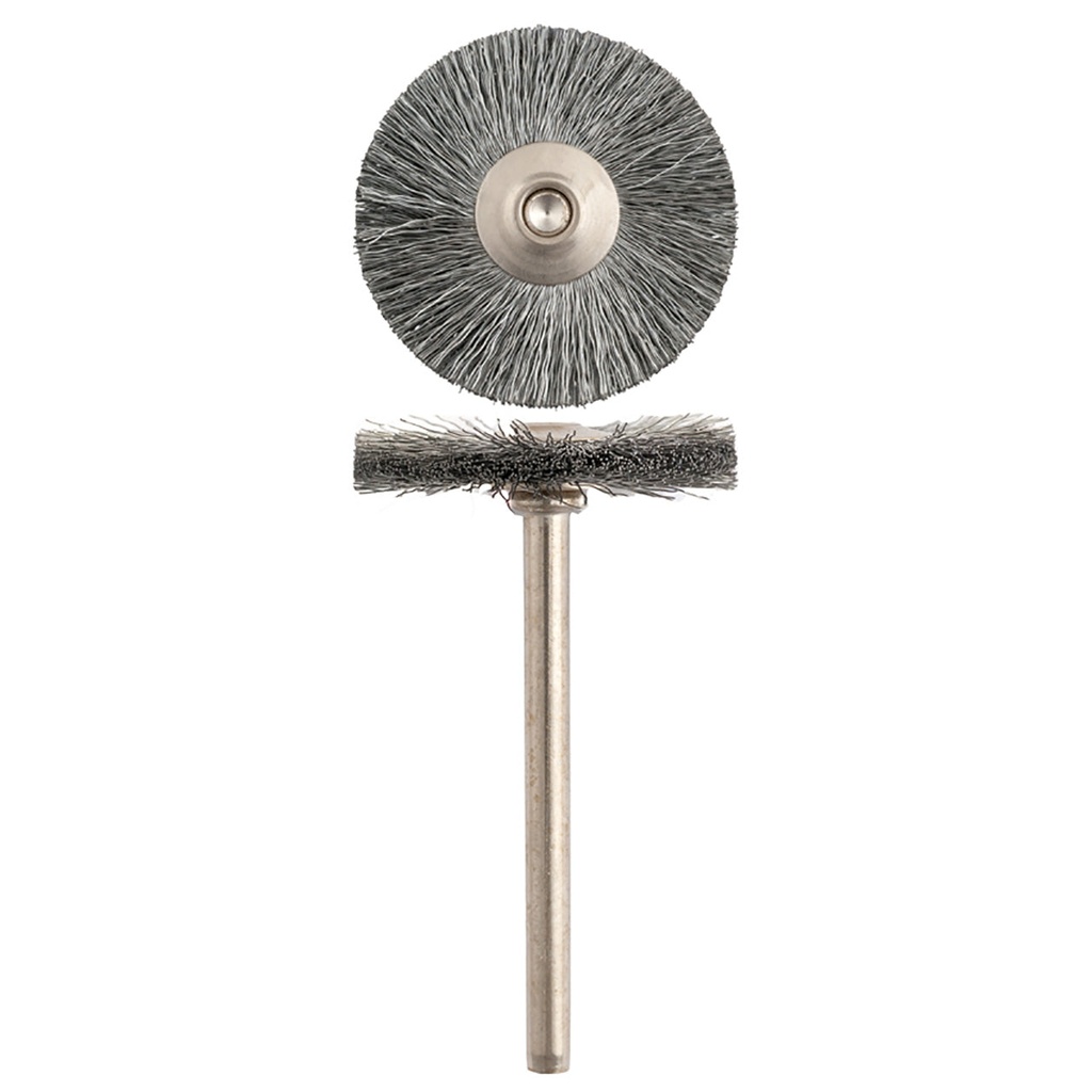 SUPRA® MM 734 Steel 0.005" Wheel Brushes 3mm Shank (Pkg. of 12)