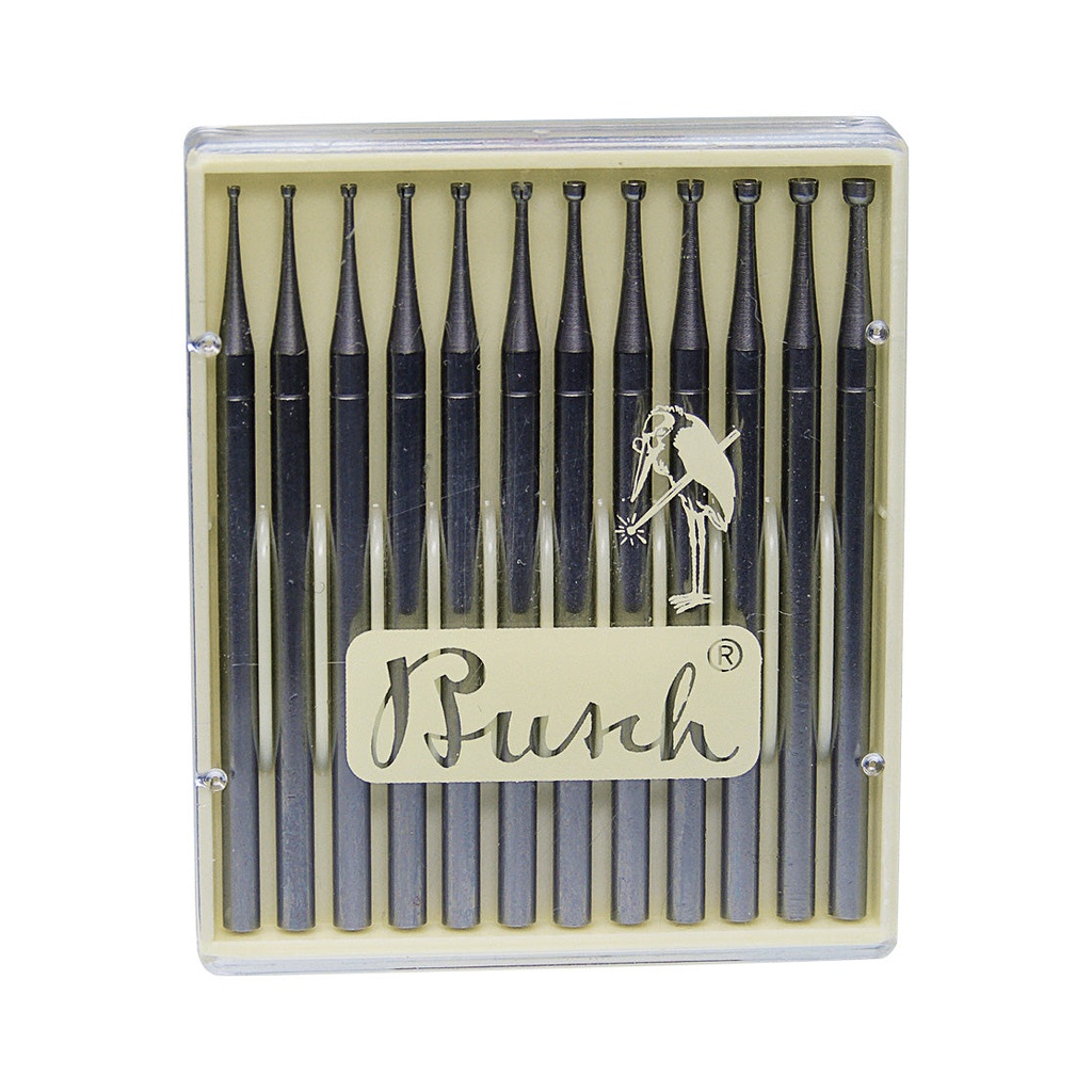 [121-1550] Busch® Twincut Fig 411T 008-020 Set of 12 Cup Burs