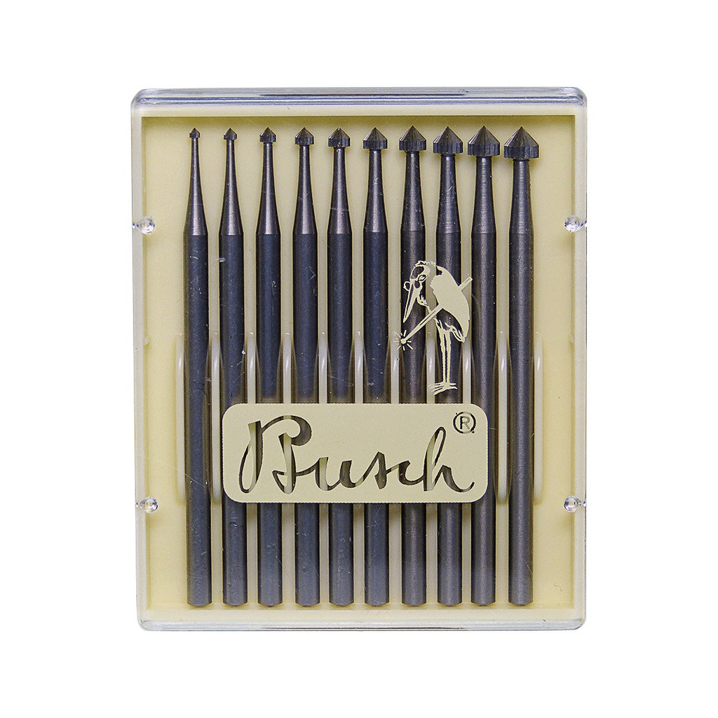 [121-8545] Busch®  Fig.413 100-325 Set of 10 Stone Setting Burs