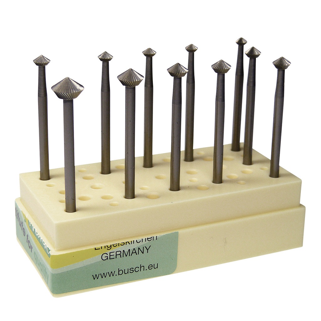[121-9520] Busch® Fig 156c 031-070 Set of 11 Hart 90° Burs