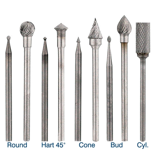Jewelers Carbide Burs, 3/32" Shank - Bearing 16 (4.00mm)