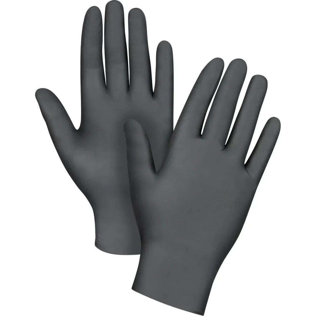 BLACK NITRILE POWDER FREE GLOVE SMALL 5 MIL (100PCS)