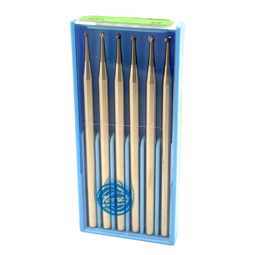 Komet Carbide Bur Set of 6 Round Fig. H71 (Sizes 0.90 - 1.40mm)