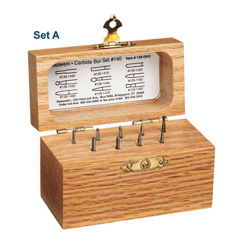 [129-1000] Solid Carbide Small Bur Set - 1/8" Shank, 1-1/2" Long, Plain Cut