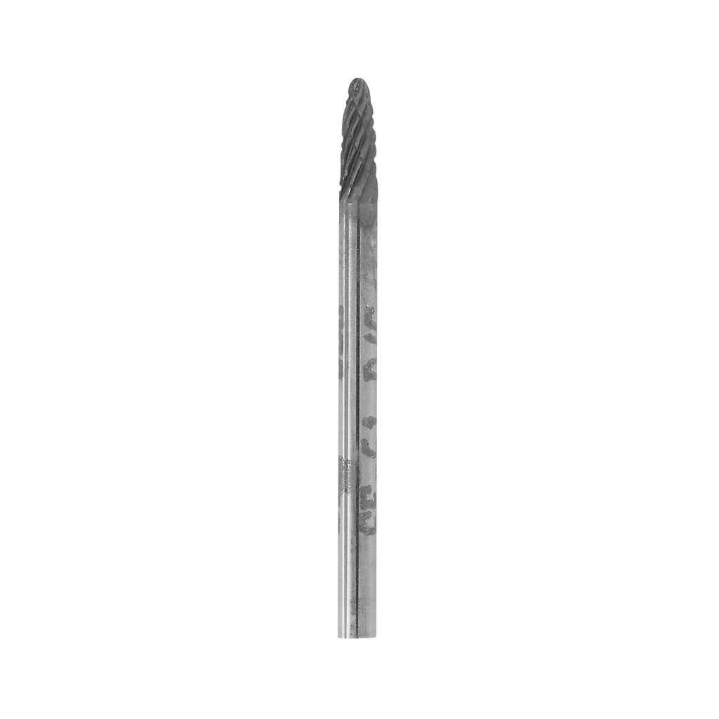 1-1/4" Solid Carbide Burs - 3/32" Shank, 3/32" x 1/4" Plain Cut, Bullet