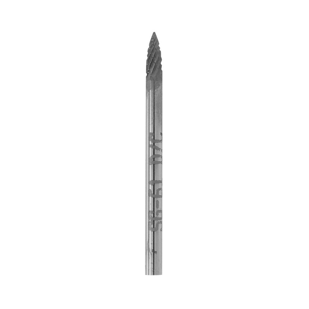 1-1/4" Solid Carbide Burs - 3/32" Shank, 3/32" x 1/4" Plain Cut, Point