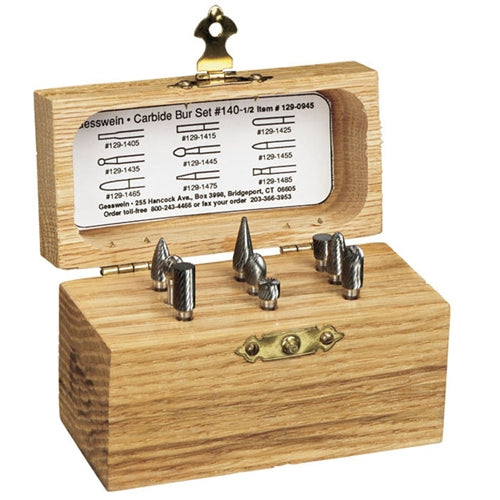 [129-1700] Brazed Carbide Bur Set, 1/8" Shank, 1-1/2" Long, Plain Cut