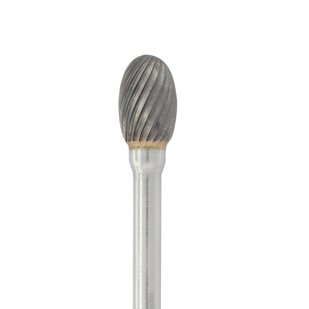 Carbide Head Burs - 1/8" Shank, 1/4" x 3/8" Plain Cut, Oval