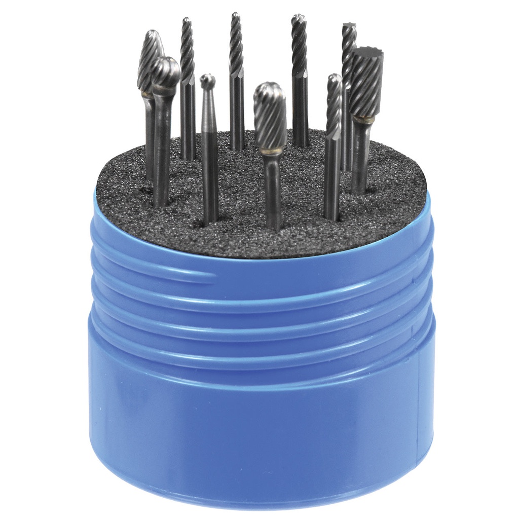 [129-3000] Inox Carbide Bur Set 1/8" - 10-Piece Set