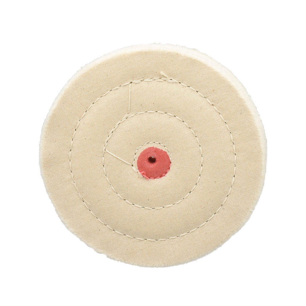 [140-2010] Coarse Muslin Buff - 5" x 45 Ply, Stitched