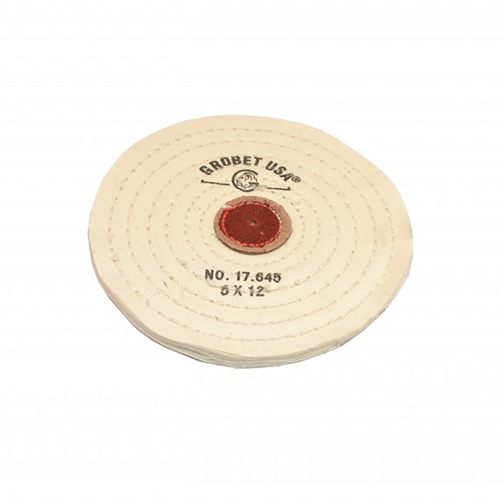 [140-2909] Grobet USA® White Muslin Buff - 4" Razor Edge