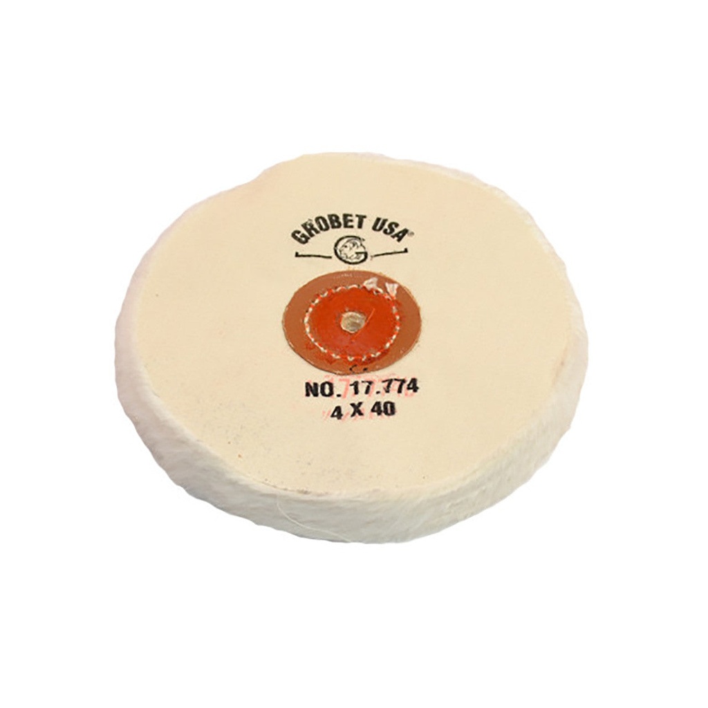 [140-2915] Grobet USA® White Muslin Buff - 4"x40 Ply, Loose