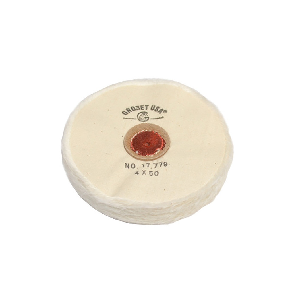 [140-2916] Grobet USA® White Muslin Buff - 4"x50 Ply, Loose