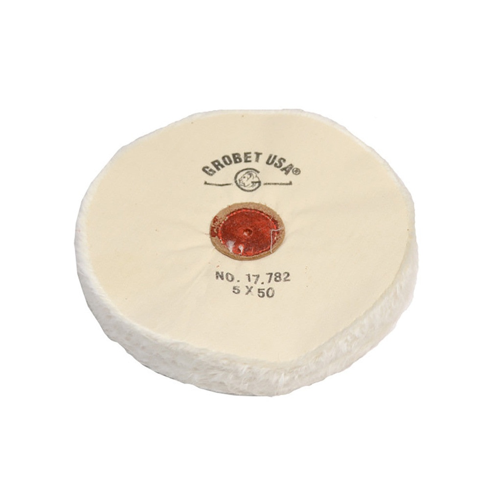 [140-2917] Grobet USA® White Muslin Buff - 5"x50 Ply, Loose