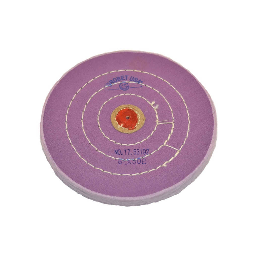 [140-2962] Grobet USA® Berry Muslin Buff - 6"x50 Ply, Stitched