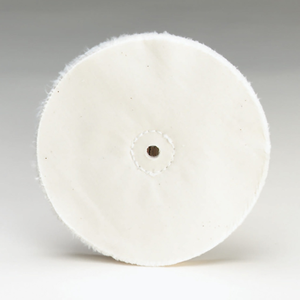 [140-4420] Loose White Muslin Buff - 3/8" Arbor Hole, 5" x 20 Ply