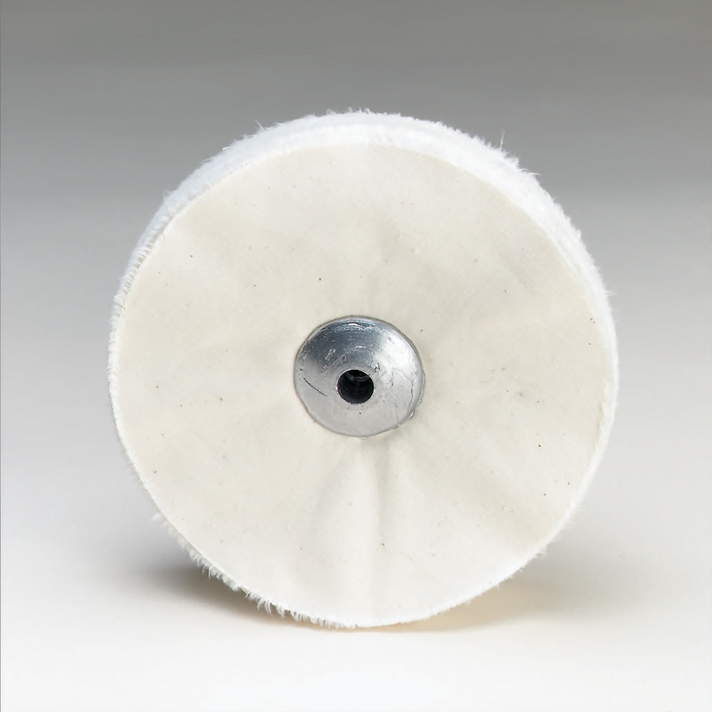 [140-6560] Loose White Muslin Buff - Lead Center, 6" x 63 Ply