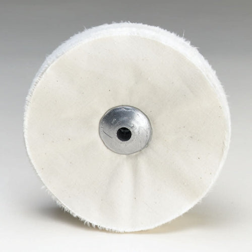 [140-6650] Loose White Muslin Buff - Lead Center, 6" x 54 Ply