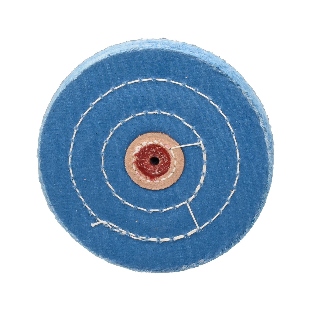 [140-6699] Platinum Blue Muslin Buffs - 4" x 40 Stitched