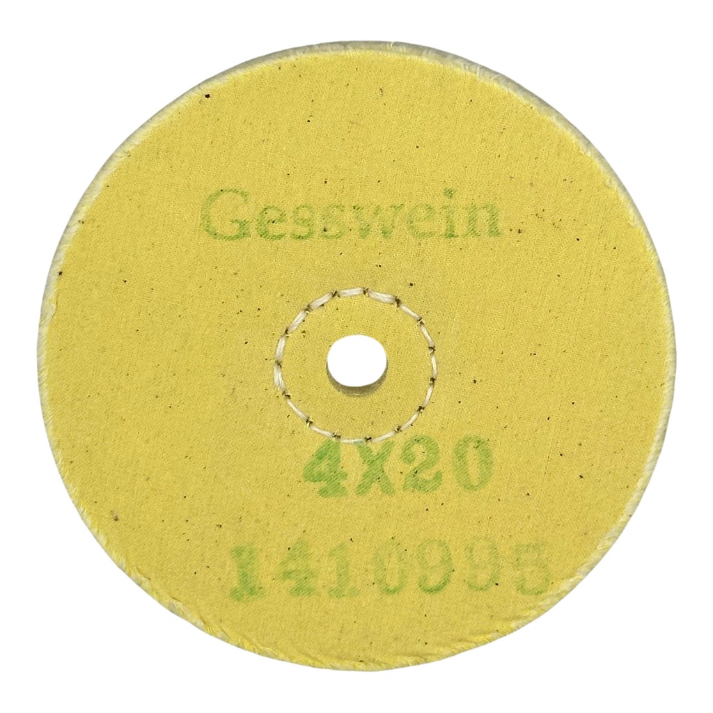 [141-0995] Loose Yellow 4 x 20 ply 3/8" Arbor Hole Muslin Buff