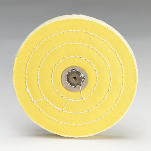 [141-2650] Yellow Stitched 6" x 60 Ply Muslin Buff