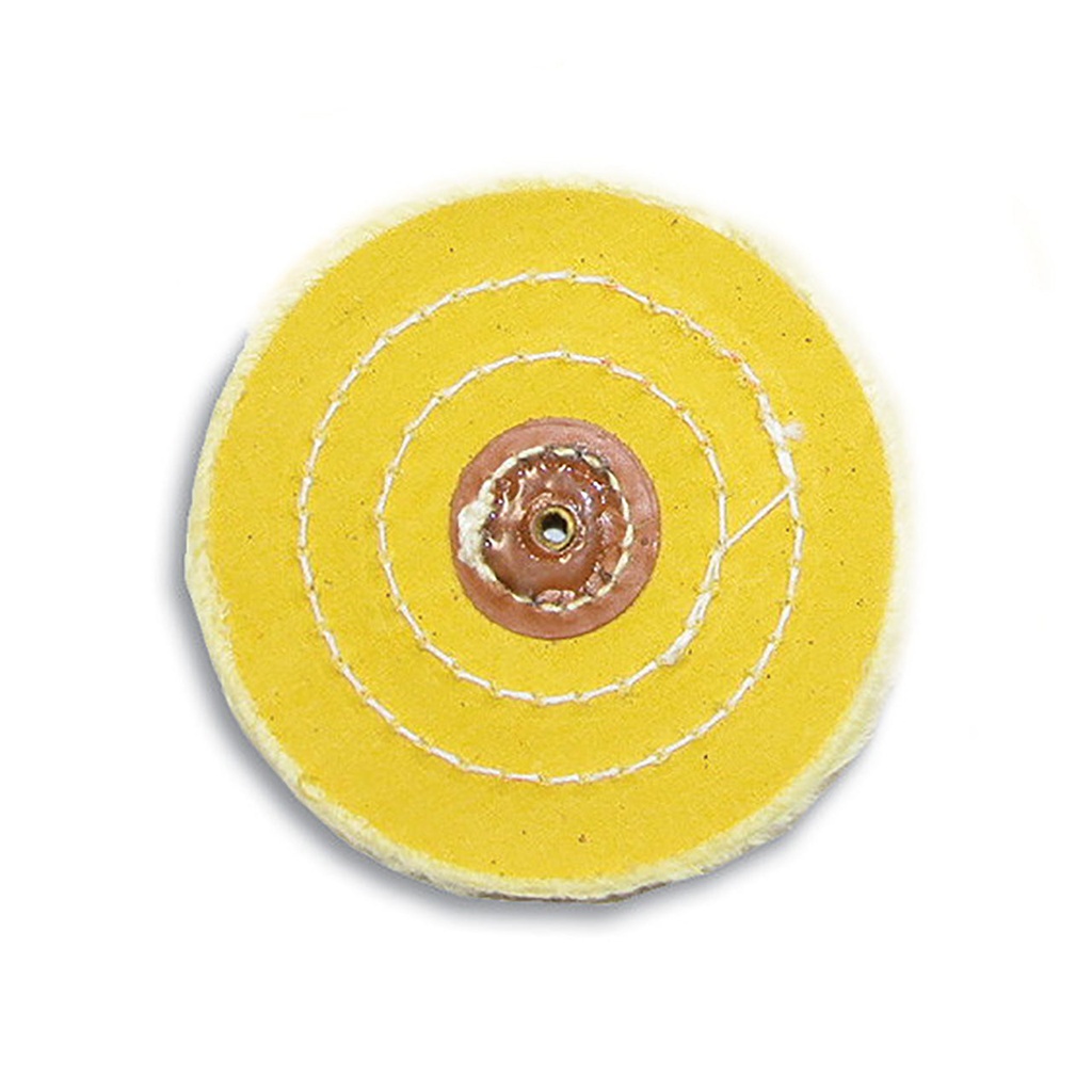 [141-2902] Grobet USA® Yellow Muslin Buff - 4"x40 Ply Stitched