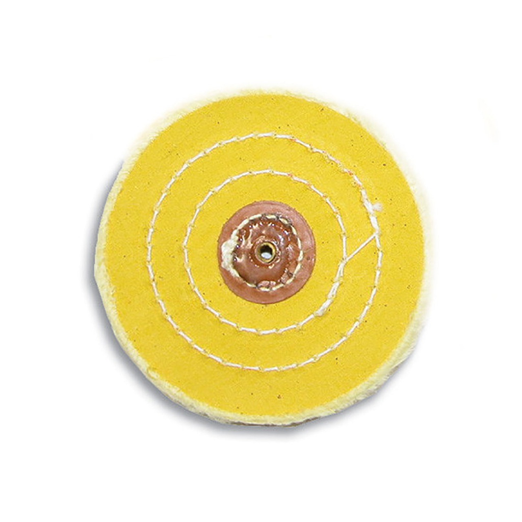 [141-2903] Grobet USA® Yellow Muslin Buff - 4"x50 Ply Stitched