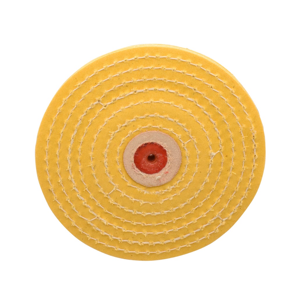[141-8500] Yellow Razor-Edge 5" Muslin Buff