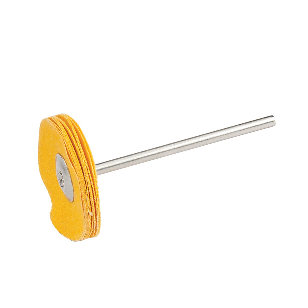[142-0342] Yellow Loose 1" Diameter Muslin Buffs on 3/32" Shank