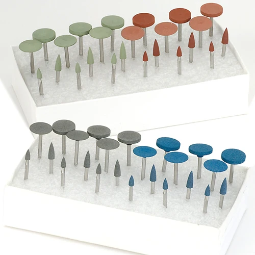 EVE® Poly Polishers EVEFLEX Reddish Brown & Green Set of Wheels & Points