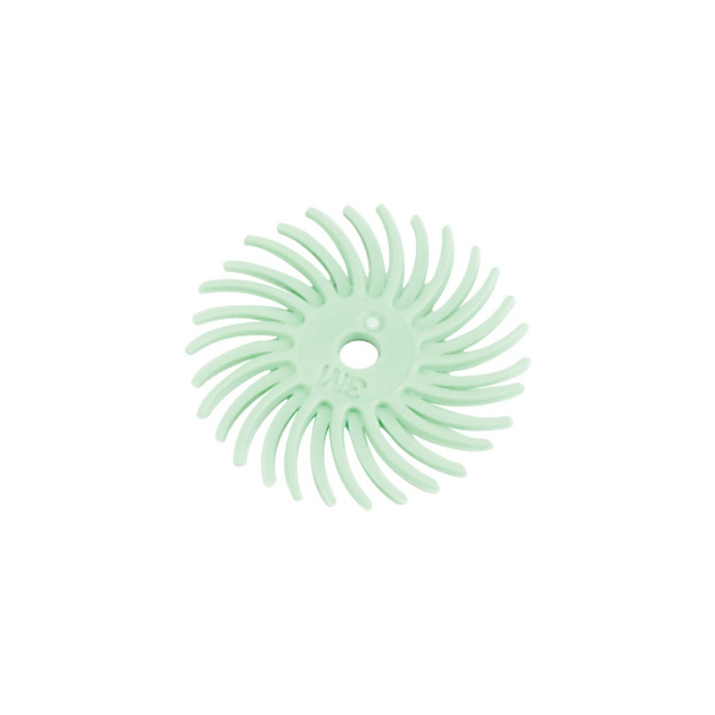 3M™ Radial Bristle Discs - 9/16" Light Green, 1 Micron (Pkg. of 12)