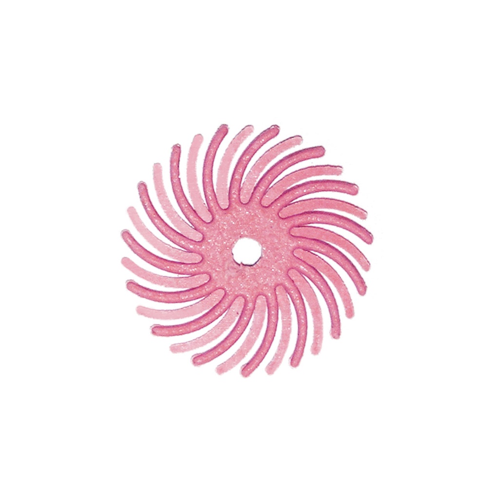 [145-5027] Dedeco® SUNBURST® Radial Discs - 5/8", 600 Grit Pumice Pink (Pkg. of 12)