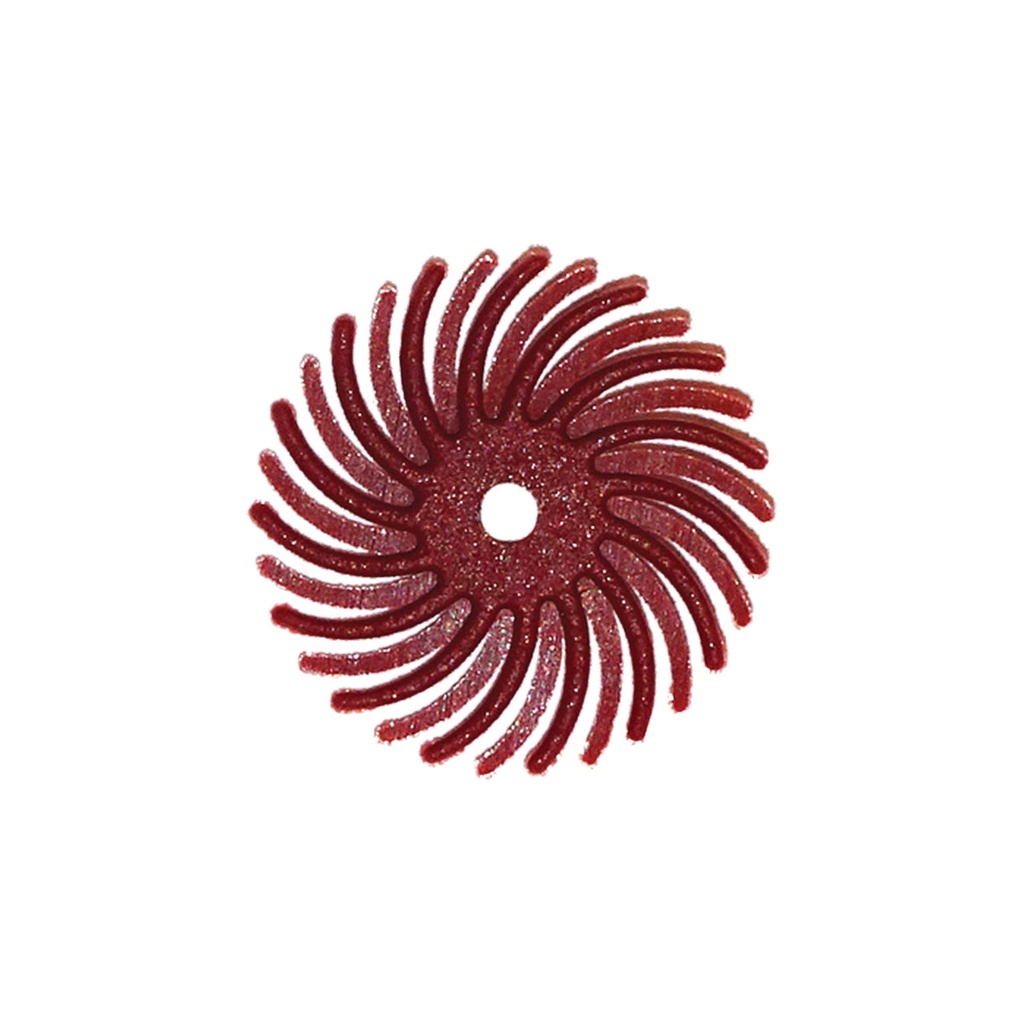 [145-5045] Dedeco® SUNBURST® Radial Discs - 5/8" 220 grit (Pkg. of 48) Red