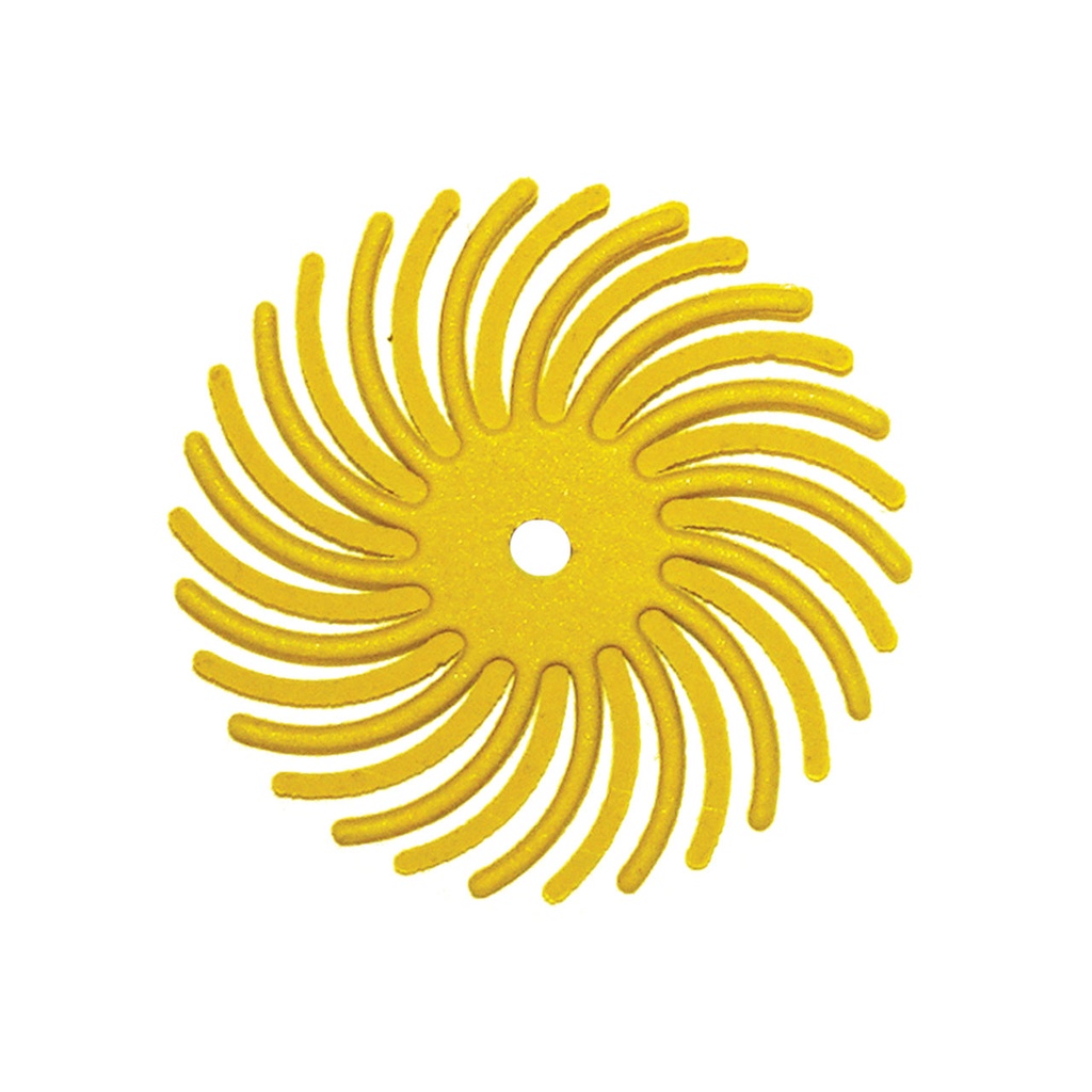 [145-5063] Dedeco® SUNBURST® Radial Discs - 7/8", 80 grit (Pkg. of 12) Yellow