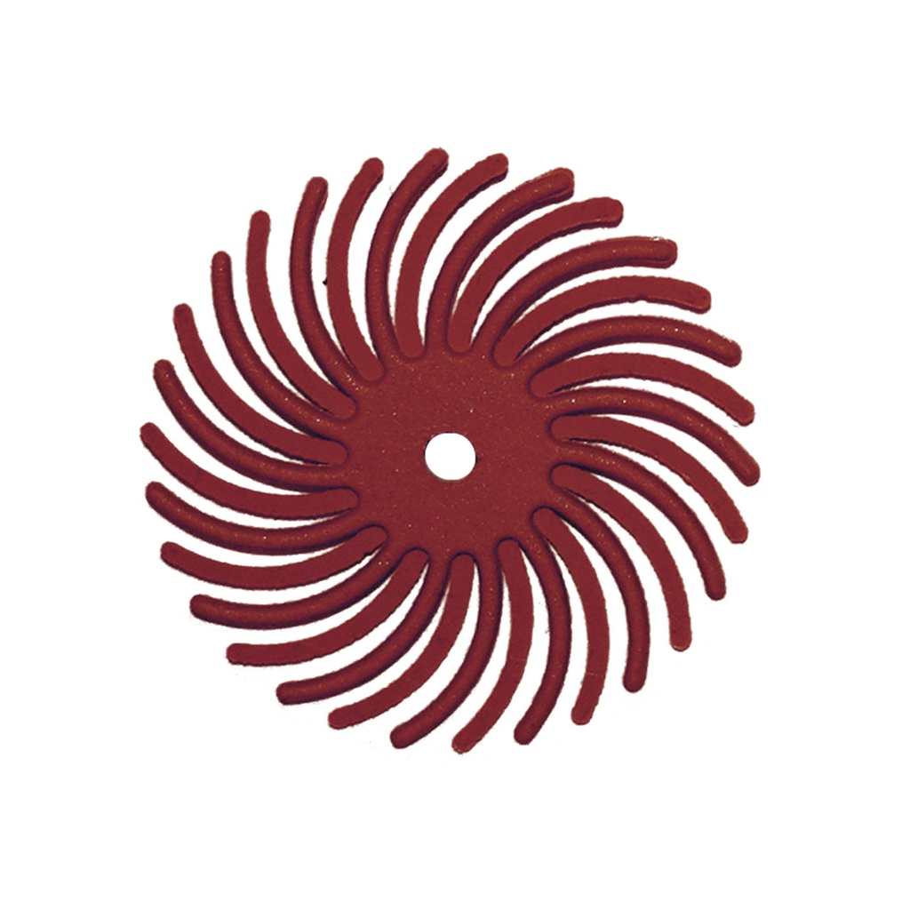 Dedeco® SUNBURST® Radial Discs - 7/8" 220 grit (Pkg. of 48) Red