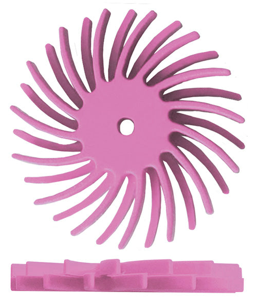 Dedeco® SUNBURST® Dual Radial Discs - 7/8"Pink, 600 grit (Pkg. of 48)