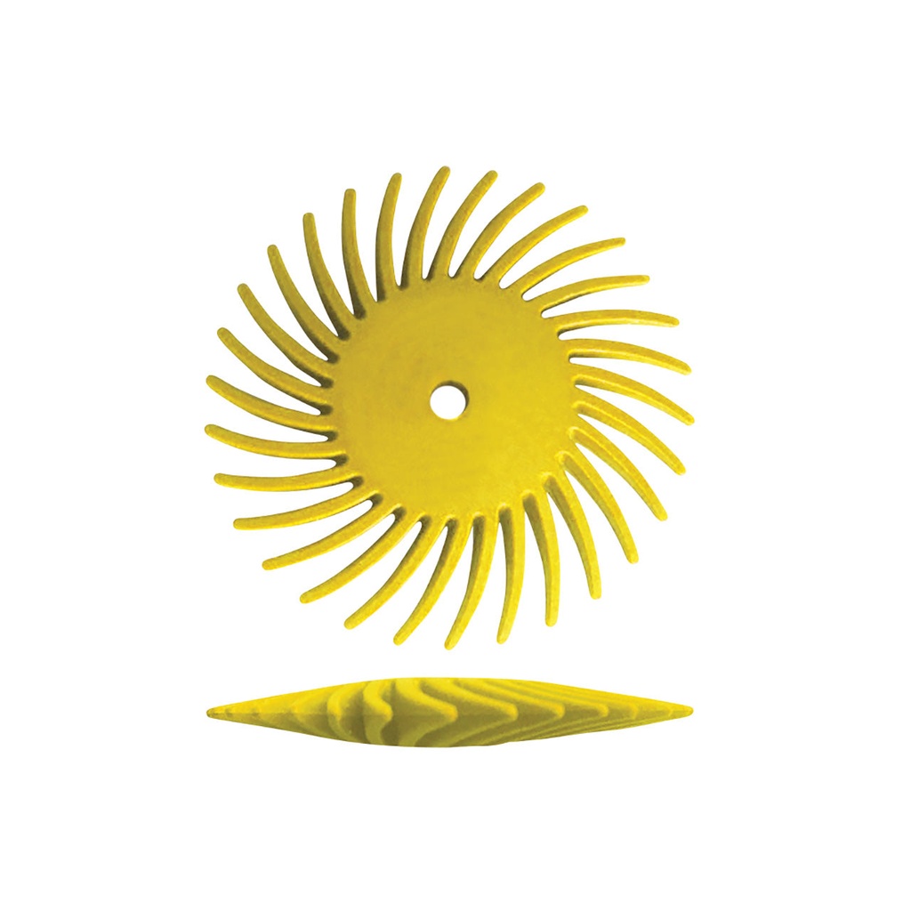 [145-5306] Dedeco® SUNBURST® Knife Edge Radial Discs - 7/8" Yellow, 80 grit (Pkg. of 12)