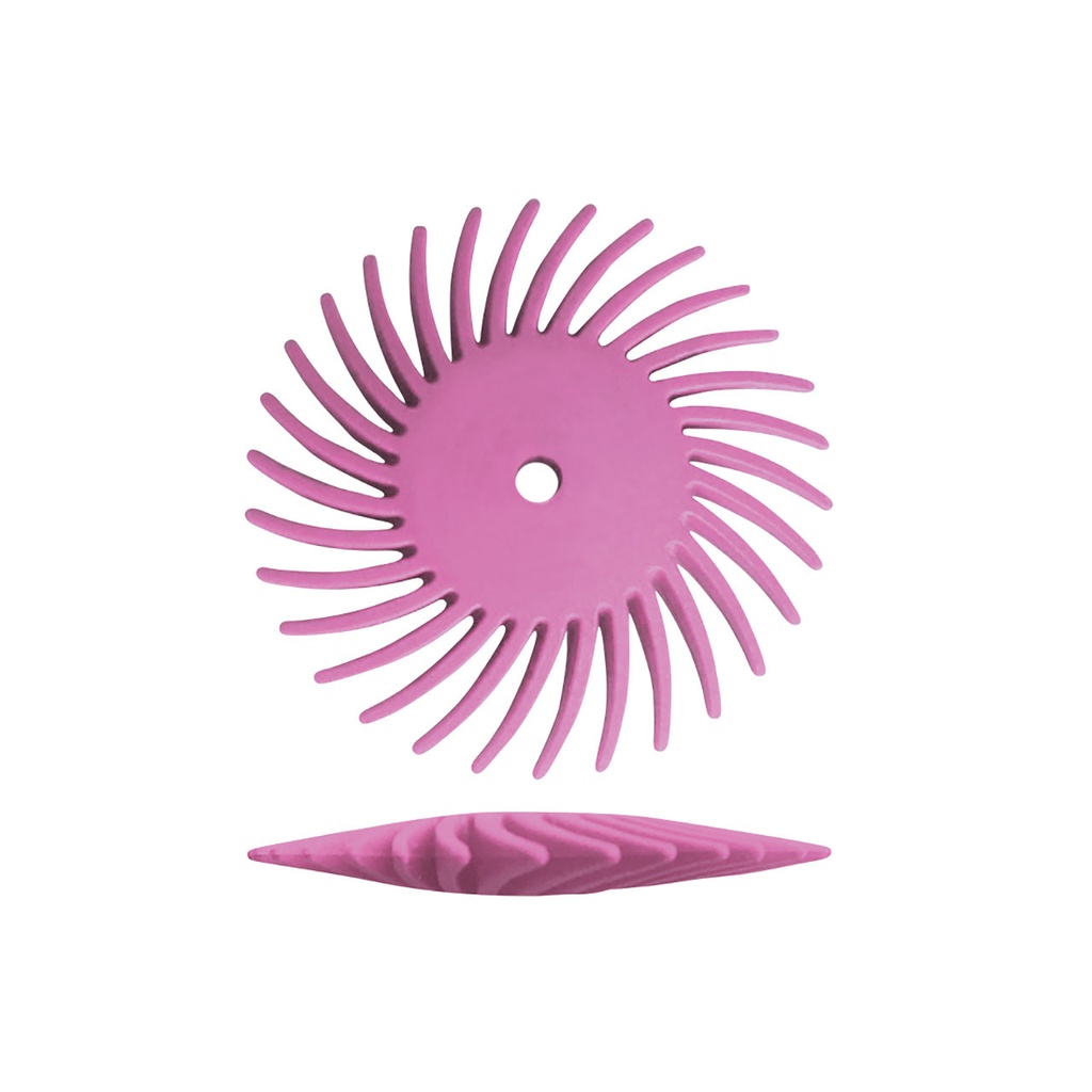 [145-5310] Dedeco® SUNBURST® Knife Edge Radial Discs - 7/8" Pink, 600 grit (Pkg. of 12)