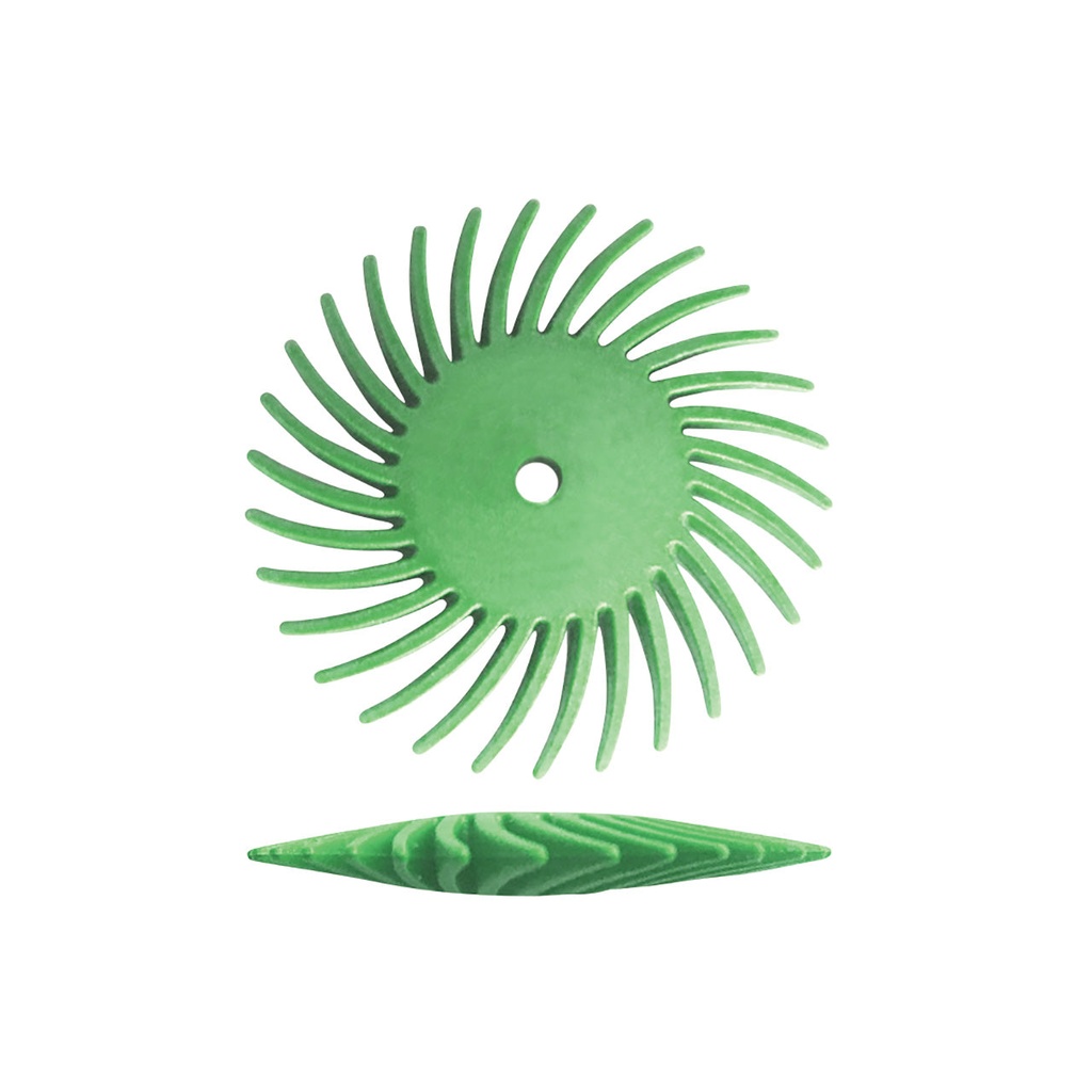 [145-5312] Dedeco® SUNBURST® Knife Edge Radial Discs - 7/8" Green, 1 Micron (Pkg. of 12)