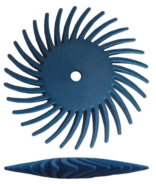 [145-5317] Dedeco® SUNBURST® Knife Edge Radial Discs - 7/8" Blue, 400 grit (Pkg. of 48)