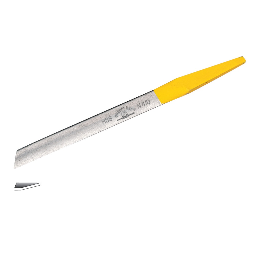 Grobet USA® Flat 41 High Speed Steel Yellow Tang® Graver