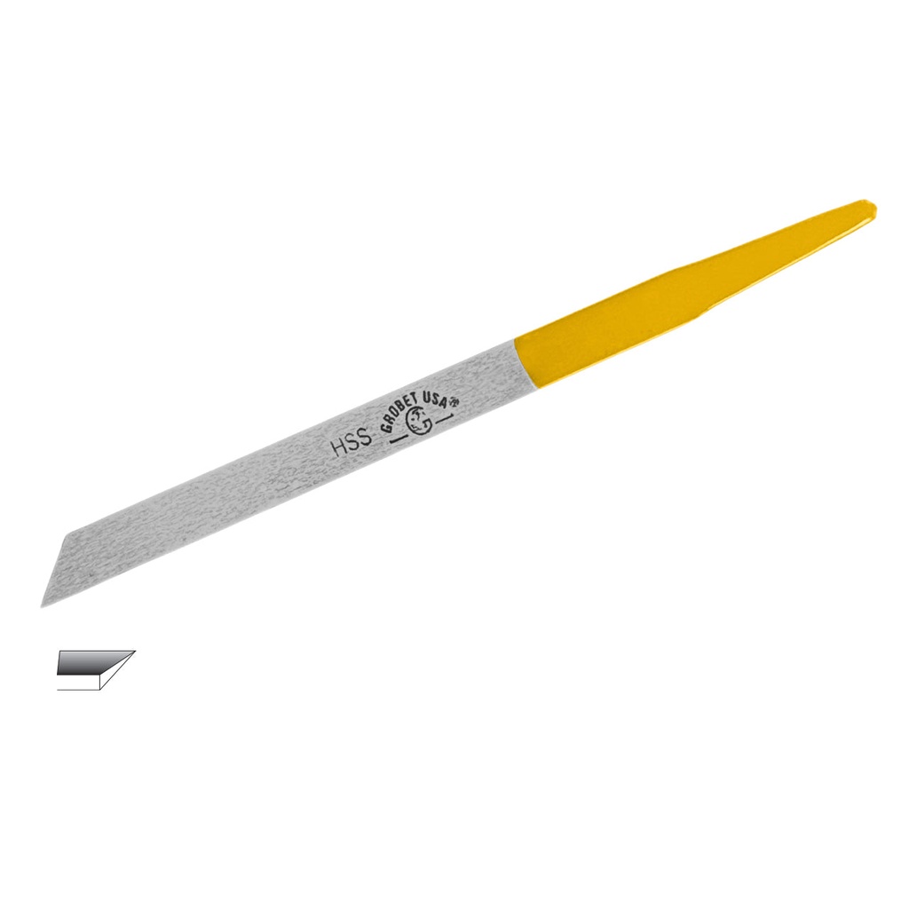 Grobet USA® Knife Point 5 High Speed Steel Yellow Tang® Graver