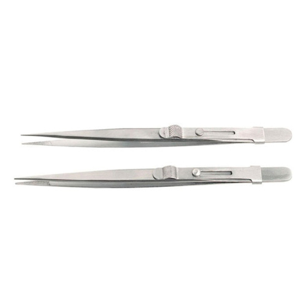 [195-0332] Economical Locking Diamond Tweezers - Medium Points