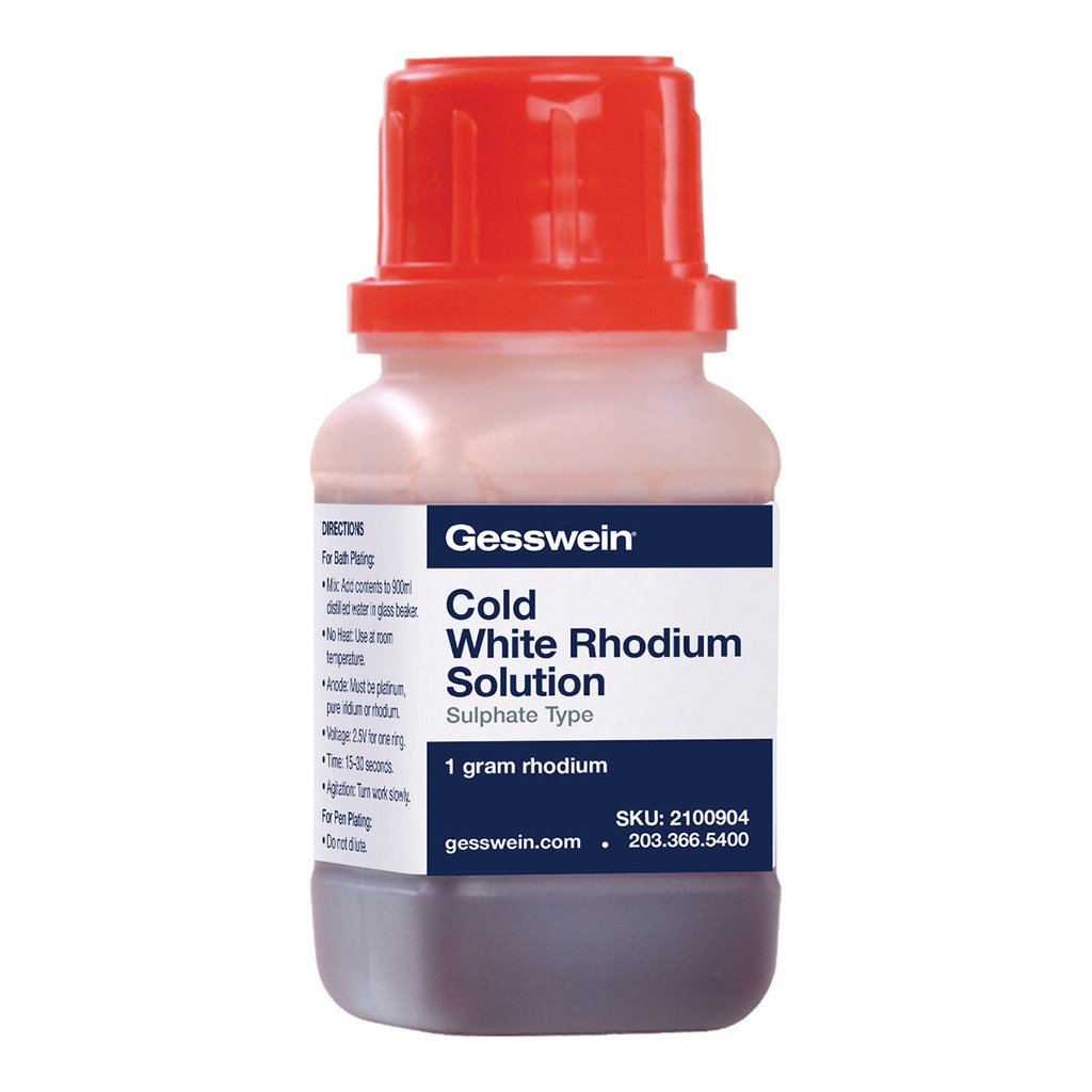 [210-0904] Gesswein® Cold White Rhodium Concentrate Bath - 1 Gram
