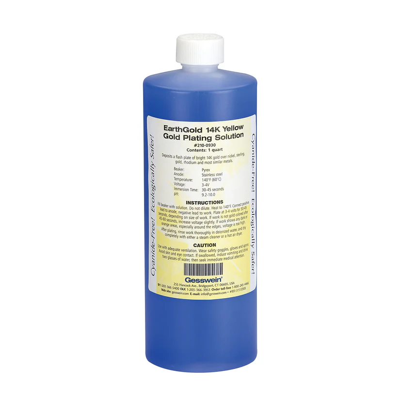 [210-0930] EarthGold Plating Solution 14K Yellow 1 Quart