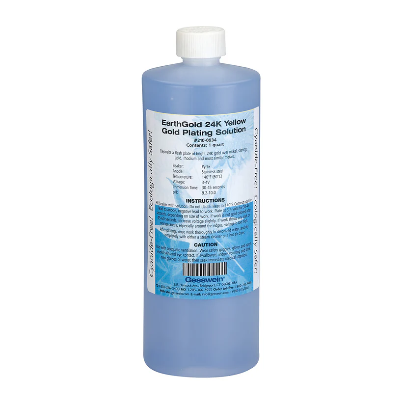 [210-0934] EarthGold Plating Solution 24K Yellow 1 Quart